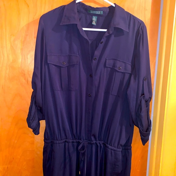 Jumpsuit Navy slim line pant legs Ralph Lauren - Picture 2 of 2